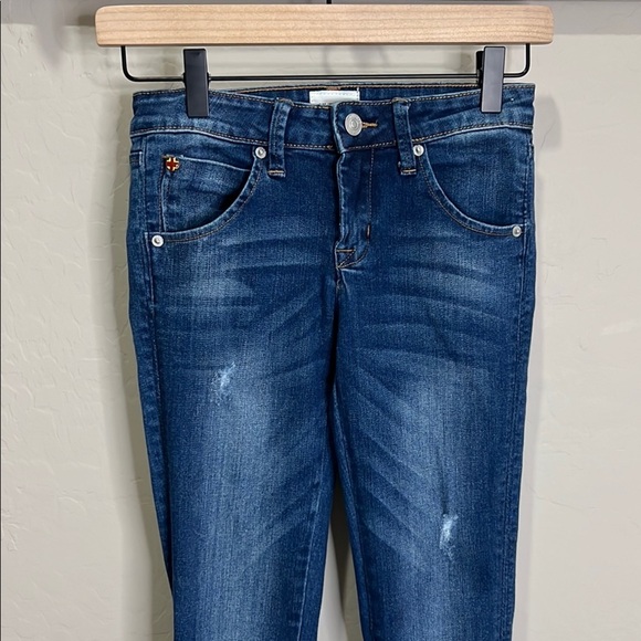 Hudson Jeans Girls Blue Skinny Fit Denim Slight Distressed Stretchy Slim Vintage - Picture 2 of 12